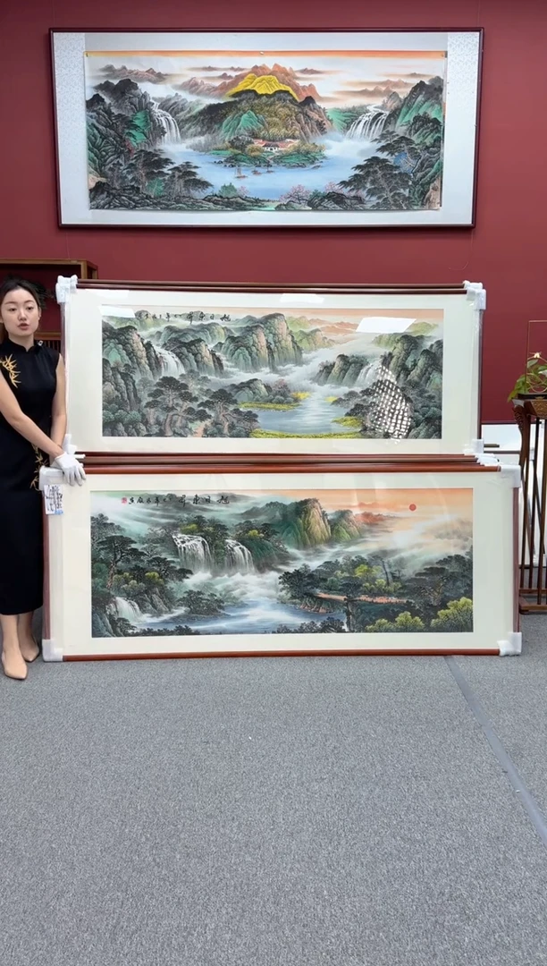 国画手绘  旭日东升 219*88