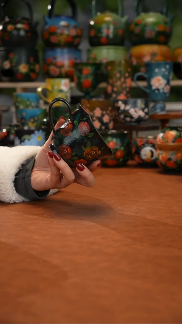 紫砂油画手绘釉下彩