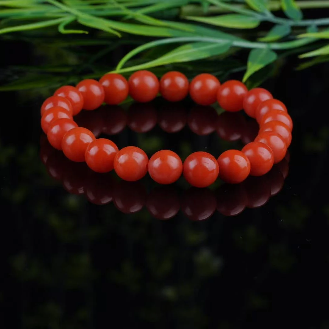 保山南红8m+圆珠手串（高品）