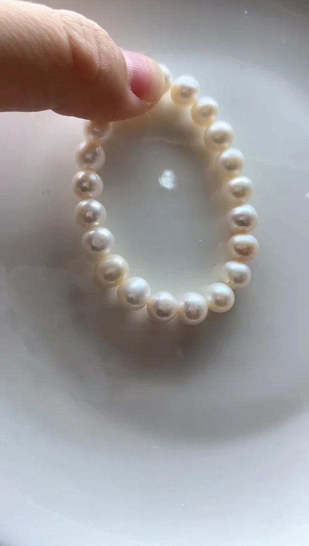 未镶嵌手链淡水珍珠无7-8mm白珠手链