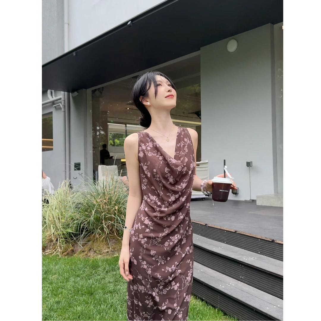 ｛三免一清仓福利｝【星语】碎花连衣裙修身气质显瘦