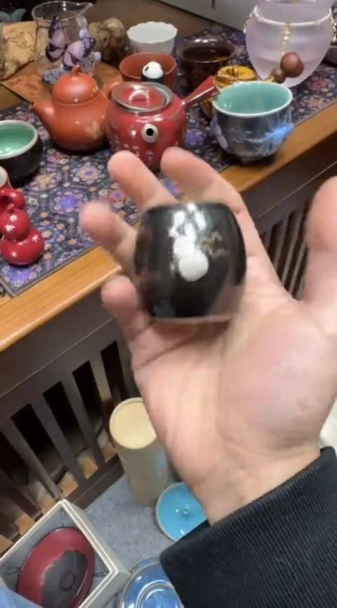 摆件陶茶具茶具茶具天目釉盖置