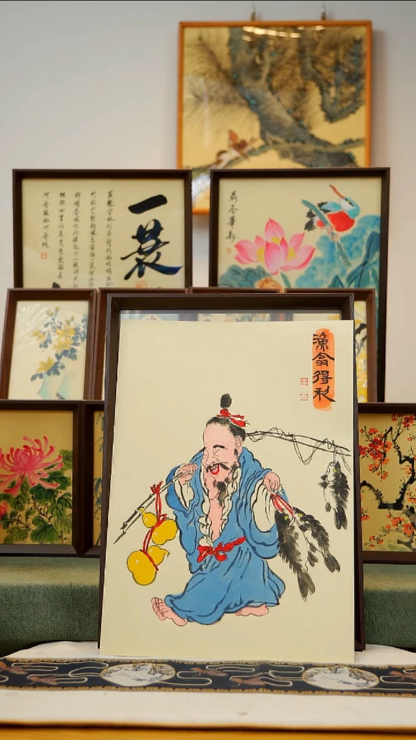 国画A3不落名绘画带框发货  G099