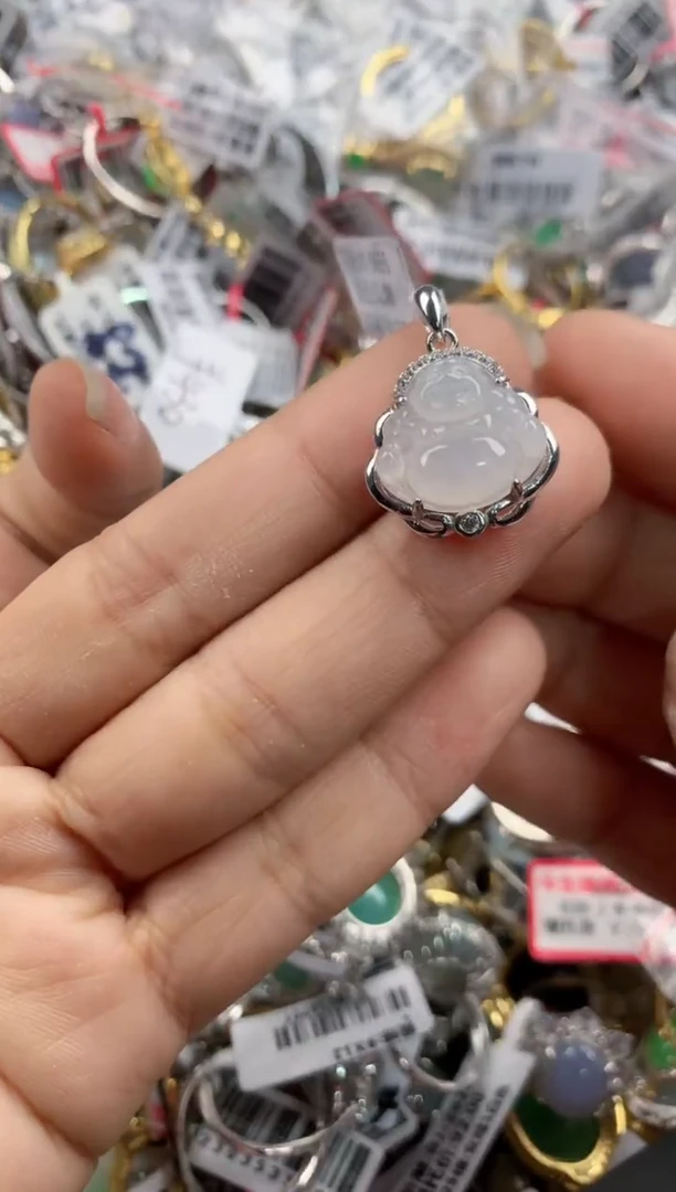 银S925镶嵌戒指翡翠666----4
