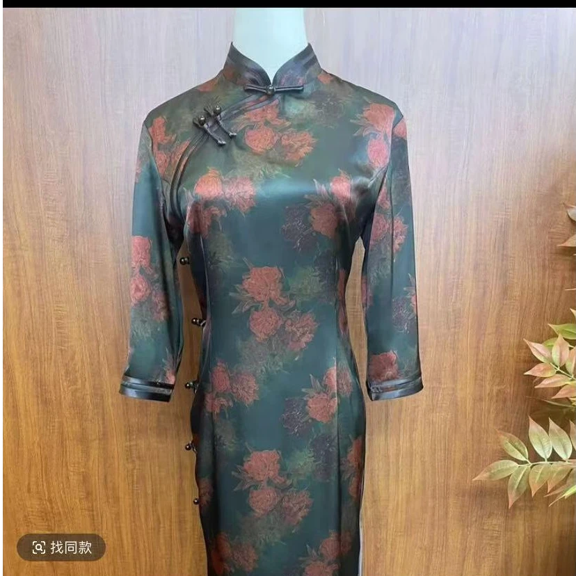 【曼珠沙华】2024秋季新款复古百搭优雅大方日常淑女旗袍