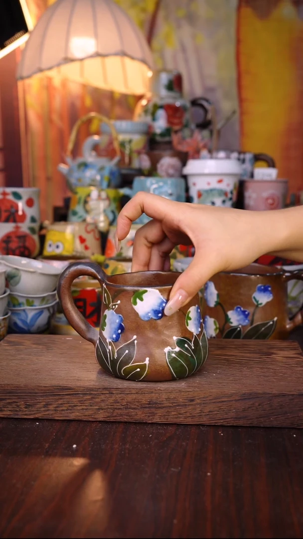 杯子泥垚手作 景德镇手工手绘陶瓷器物