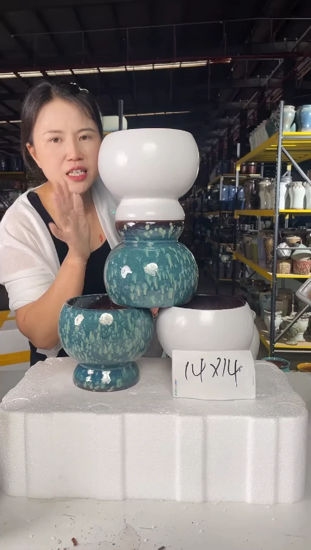 宜兴紫砂粗陶花盆盆14*14