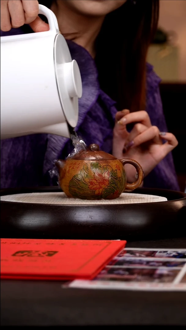 茶壶紫砂ZLH37西施鸣远金砂270cc