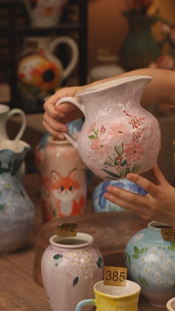 陶瓷114景德镇设计师手作花器摆件侘寂风