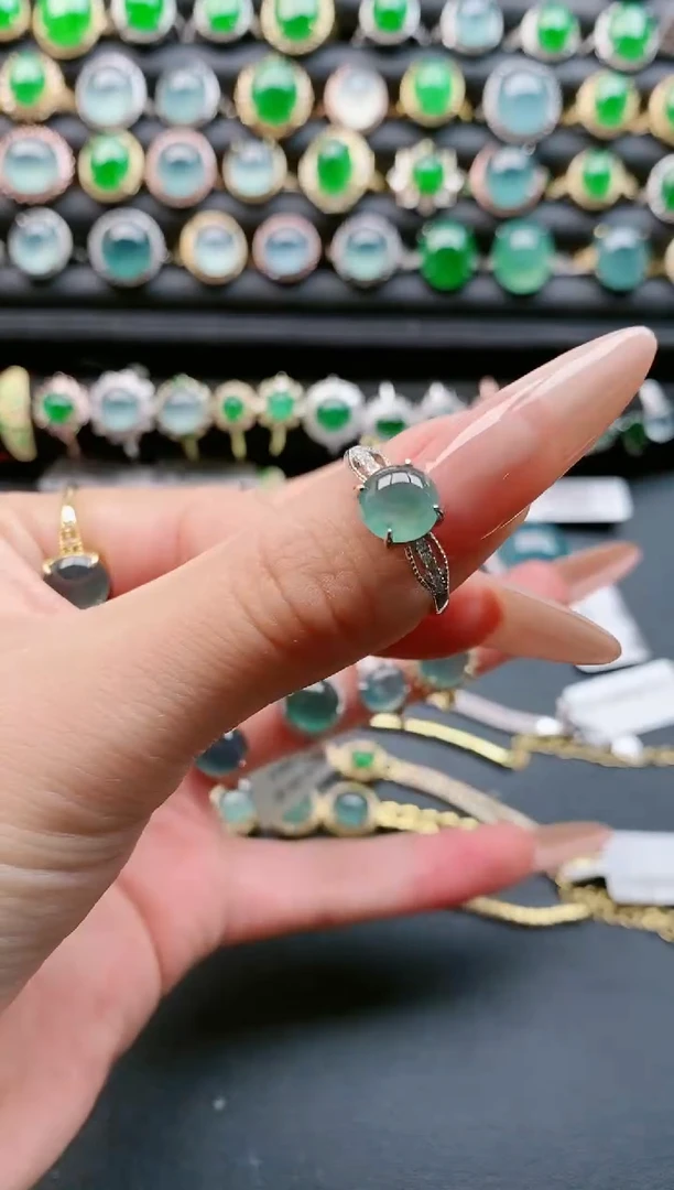 【闪购商品】翡翠戒指银S925镶嵌1111111
