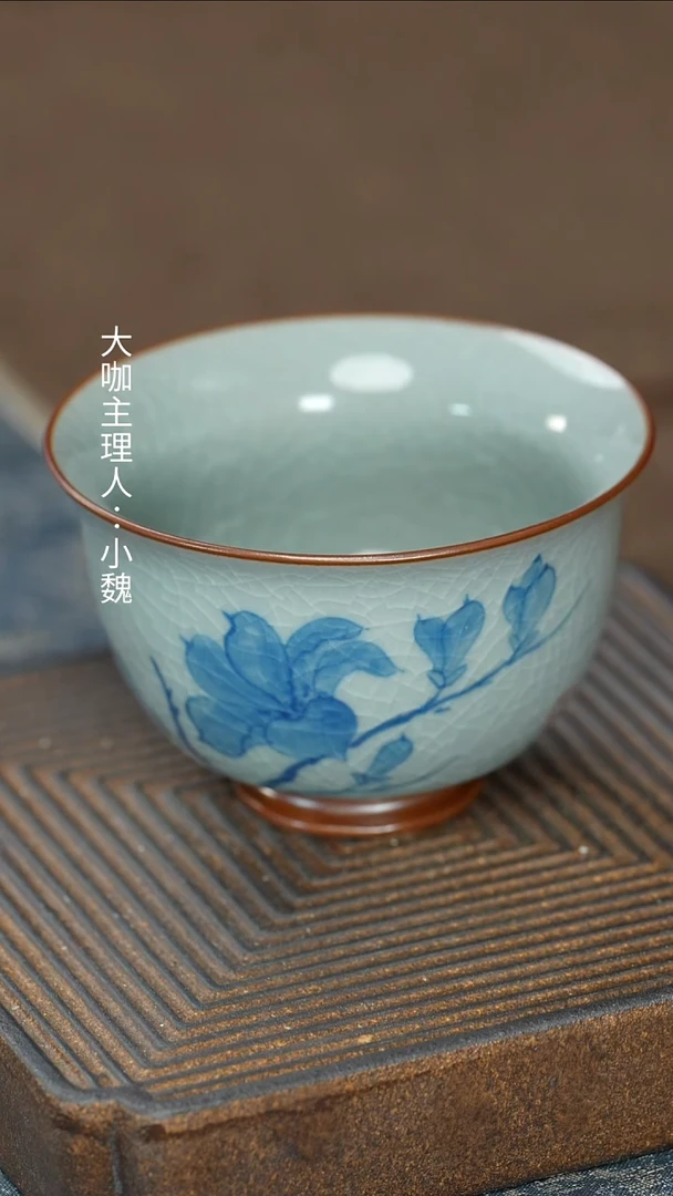 【哥窑手绘花花杯】【9西泠纸盒】
