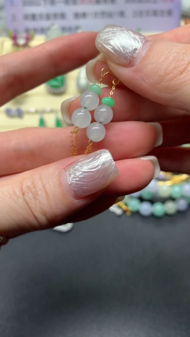 【闪购商品】翡翠耳饰18K金镶嵌耳饰|450+45