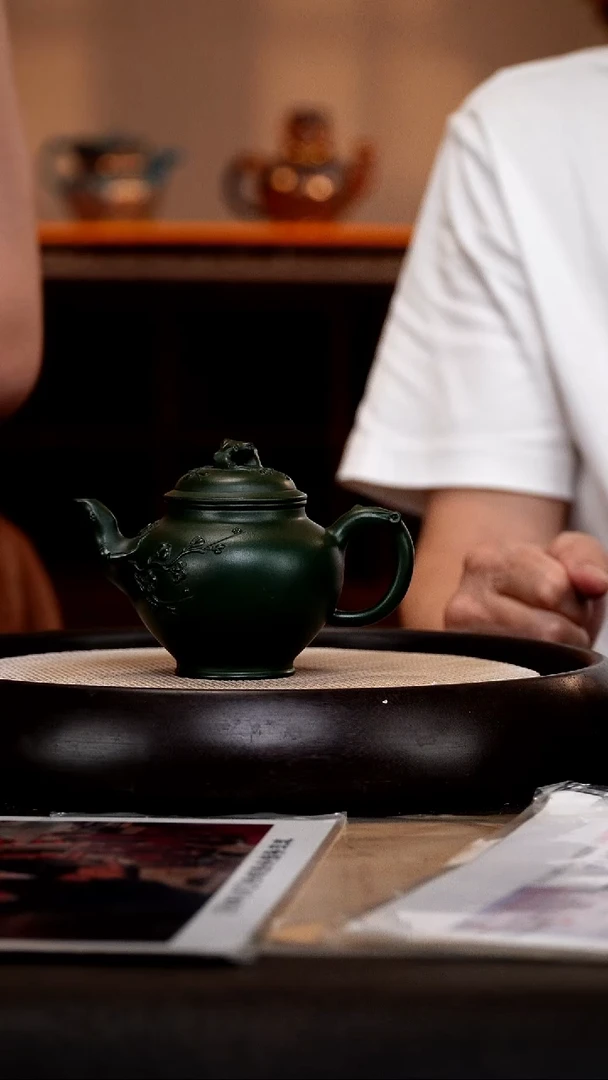 茶壶紫砂BYM18报春老绿泥220cc