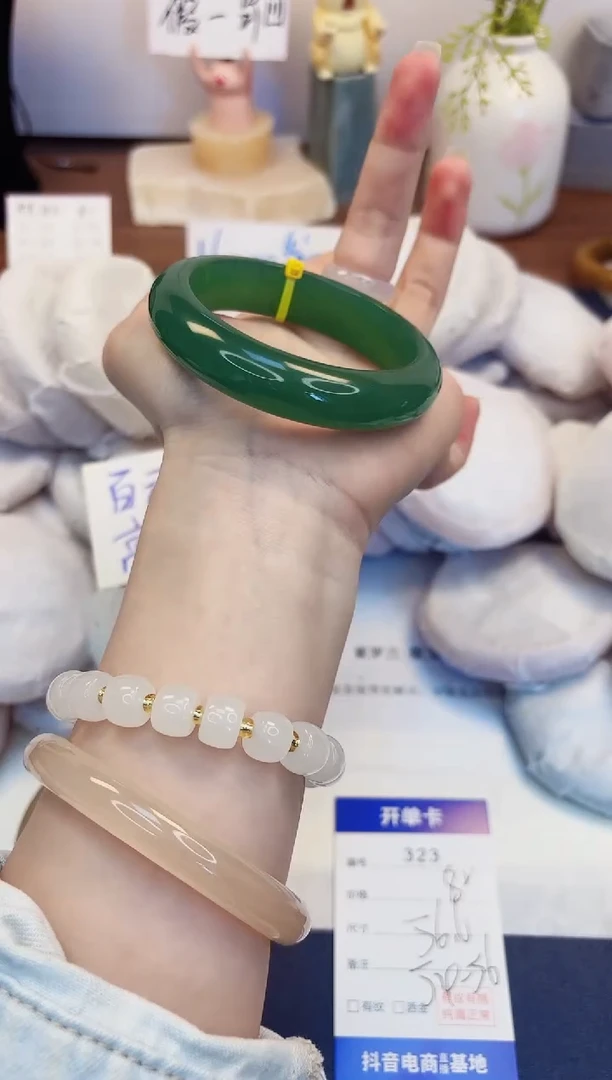 【闪购商品】石英质玉手镯未镶嵌323-东陵玉-圈口56