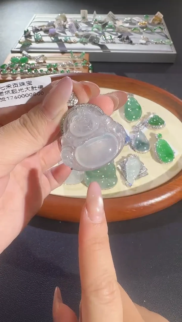 翡翠18K金镶嵌吊坠(不含链)【源头工厂】钻石镶嵌