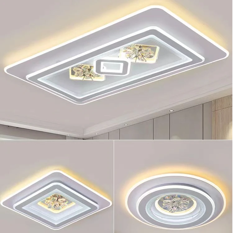 新款水晶灯长方形客厅灯全屋智能灯具套餐led高亮大厅吸顶灯