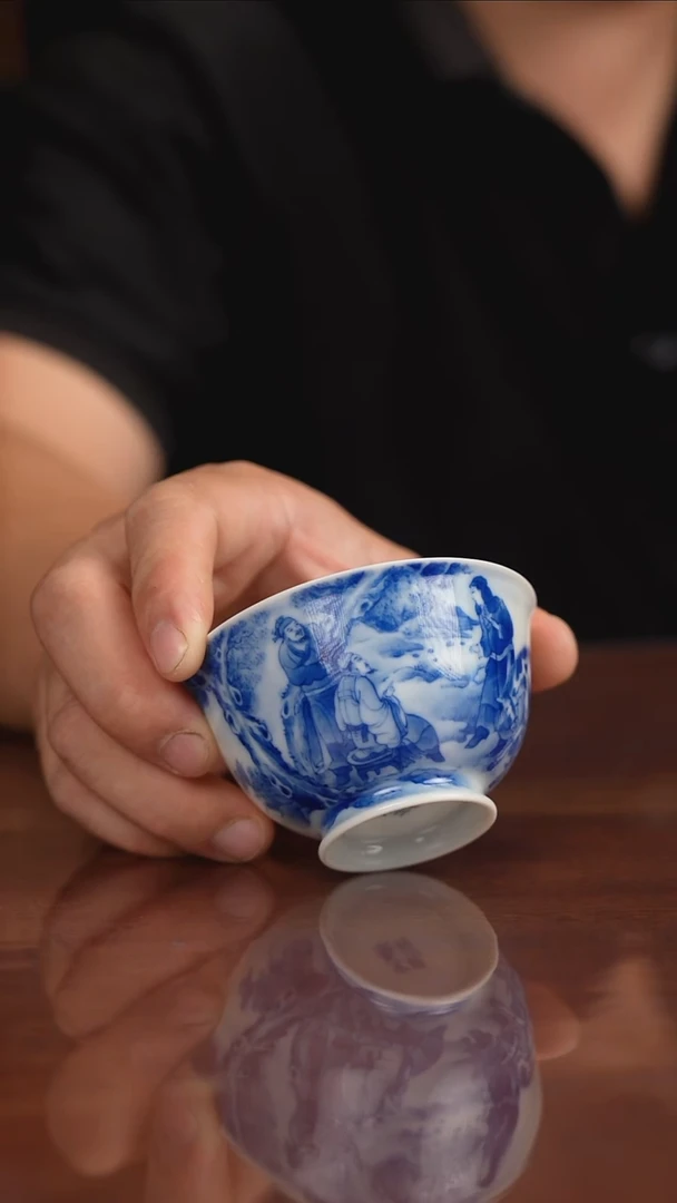 晓竹窑青花伯乐相马