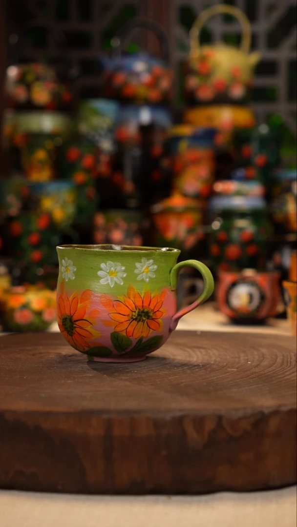 紫砂油画手绘釉下彩