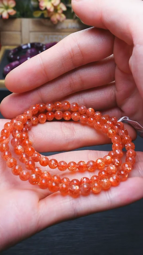 【闪购商品】长石L003金太阳多圈5mm未镶嵌多样性发其一