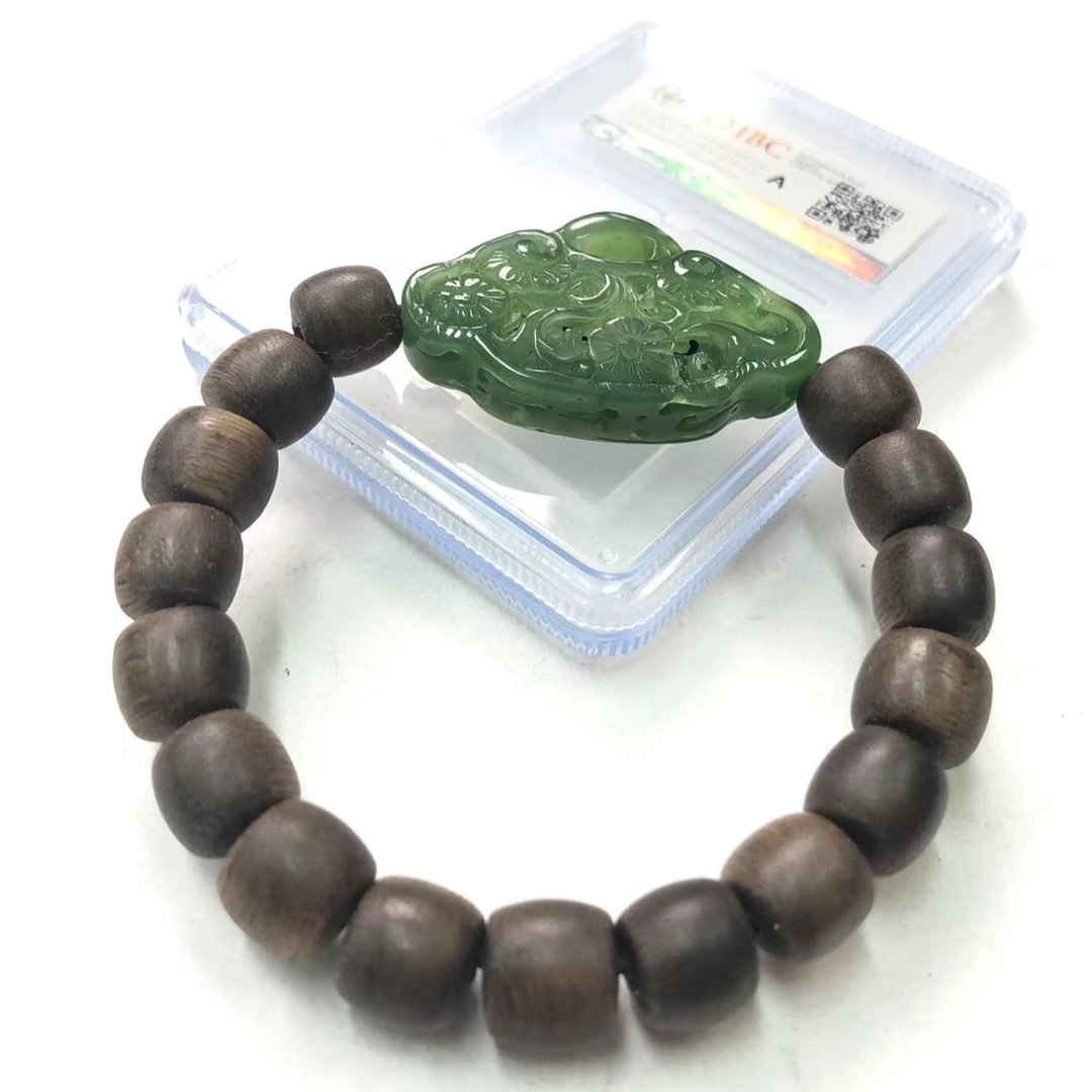 碧玉香囊设计手串复古感正宗沉香大气腕串
