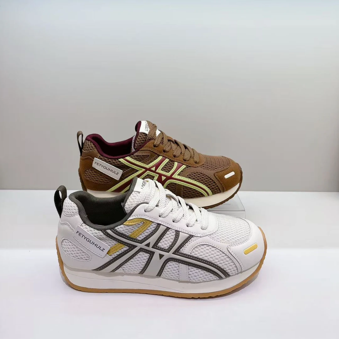 轩美诗防滑耐磨透气春秋舒适时尚休闲轻便圆头系带运动鞋90137