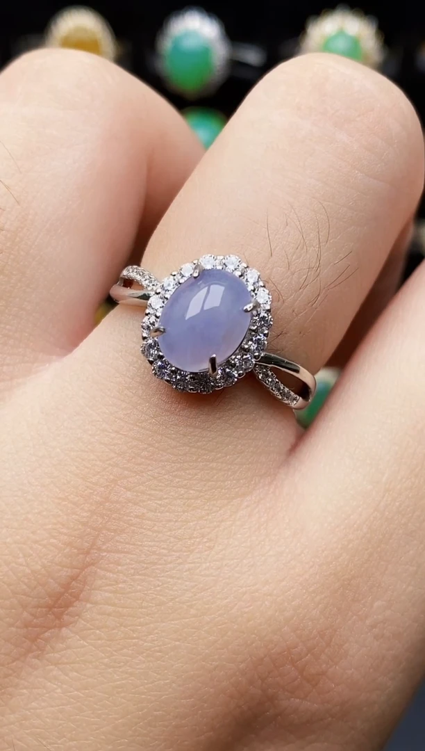 银S925镶嵌戒指翡翠3190