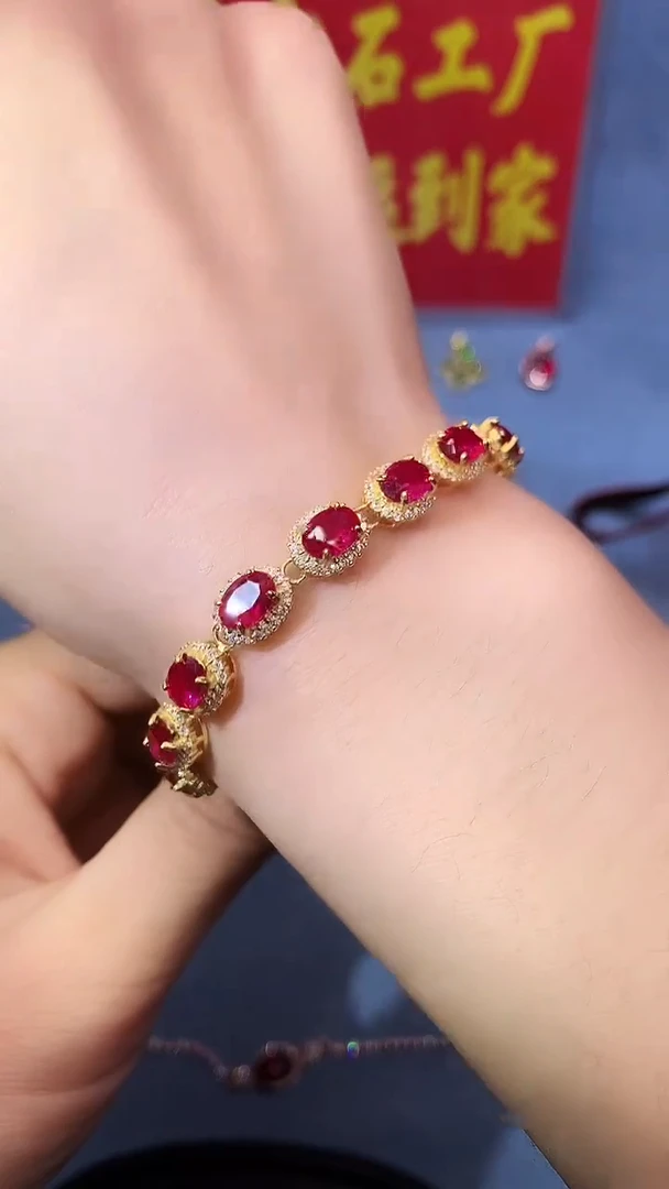 【闪购商品】红宝石手链银S925镶嵌111111