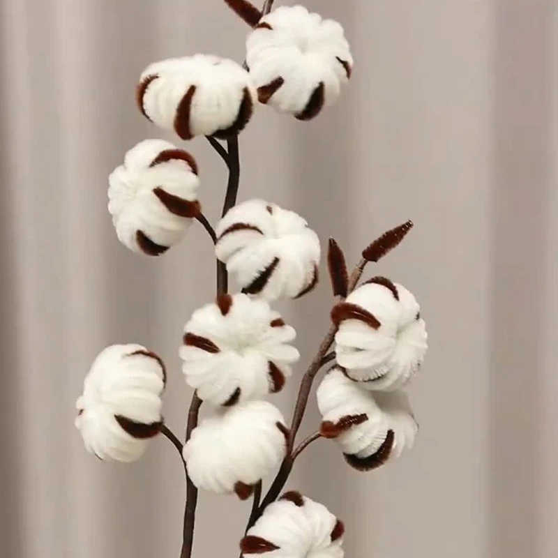 扭扭棒花束毛根棉花材料包diy手工1008#