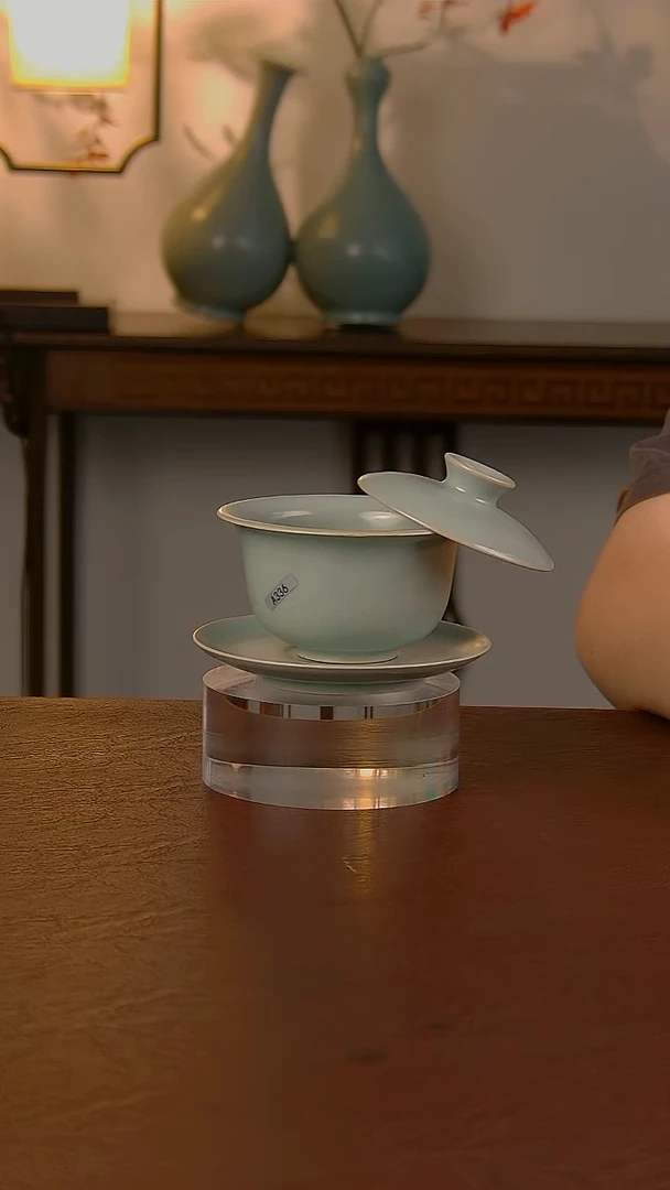 瓷片元宝三才盖碗