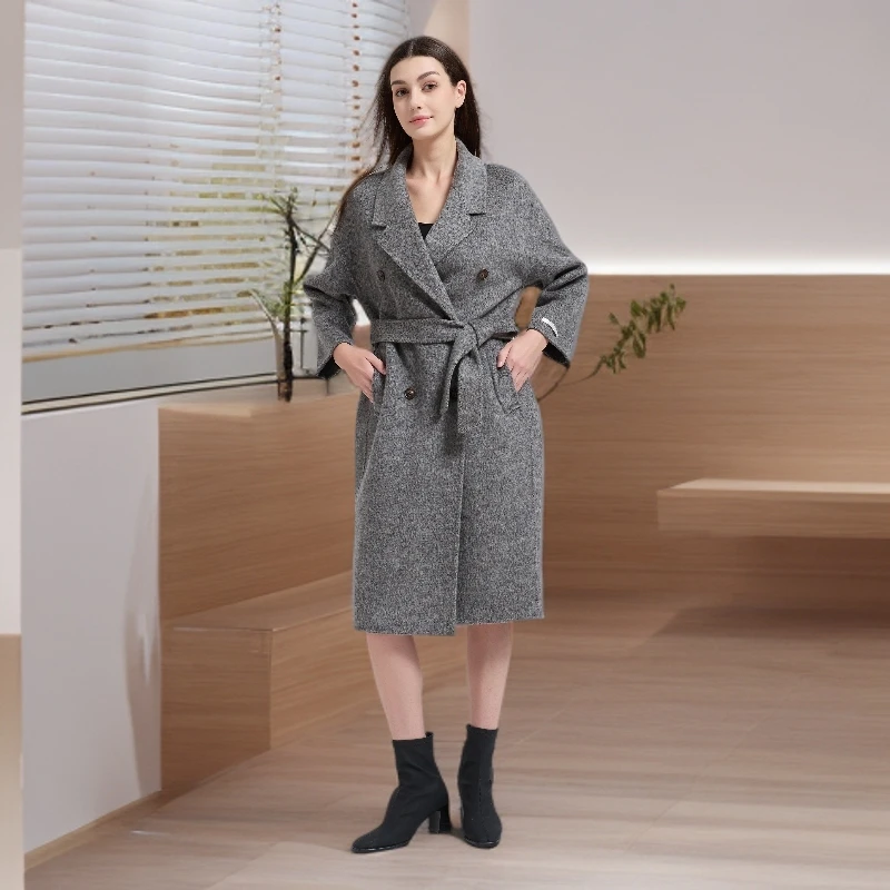 SUNIFANG/苏呢坊5801女秋冬毛呢外套加厚羊绒大衣气质轻奢时尚