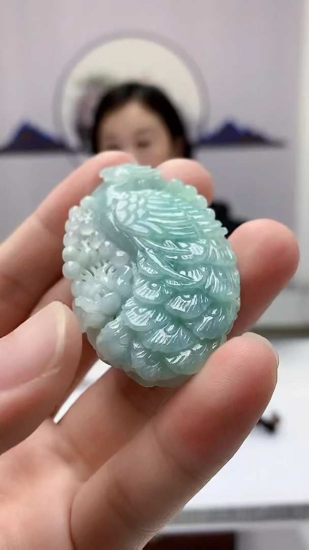 【闪购商品】定制翡翠未镶嵌4852bb-毛货挂件59