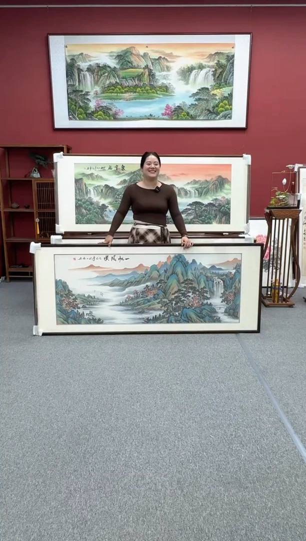 国画手绘  一帆风顺 219*88