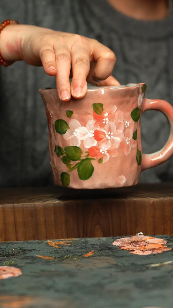 杯釉下彩手工手绘同款陶器
