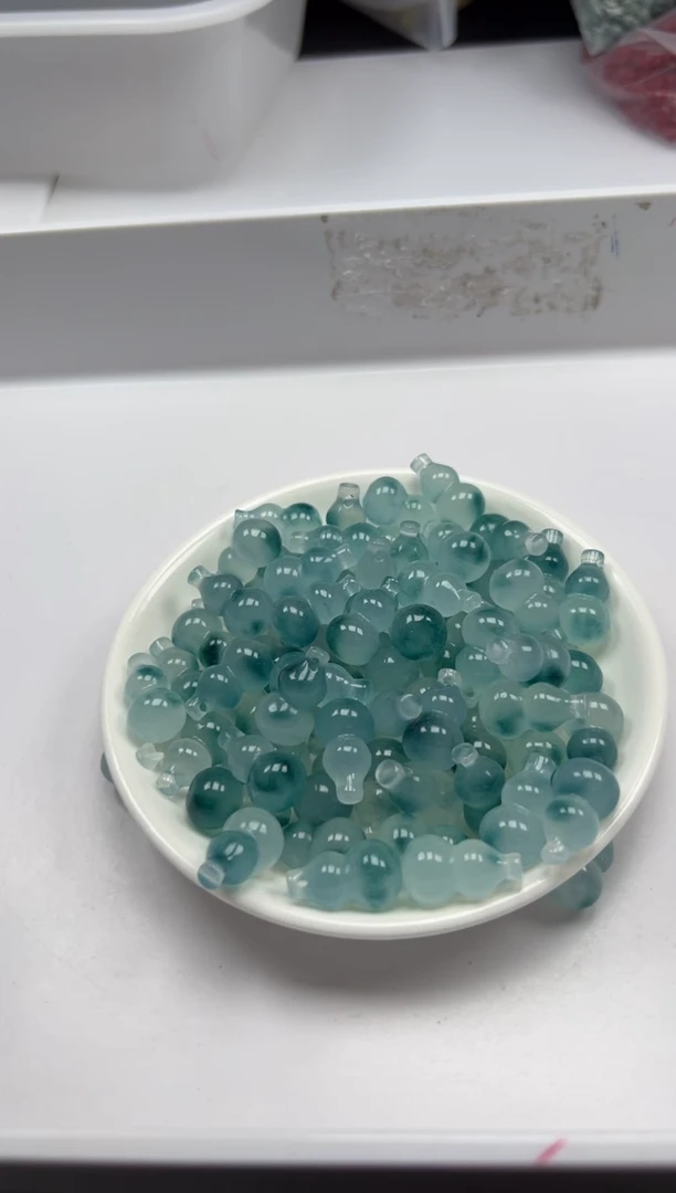 玛瑙/玉髓颈饰未镶嵌w1855老蓝水飘花葫芦19*11mm*2颗