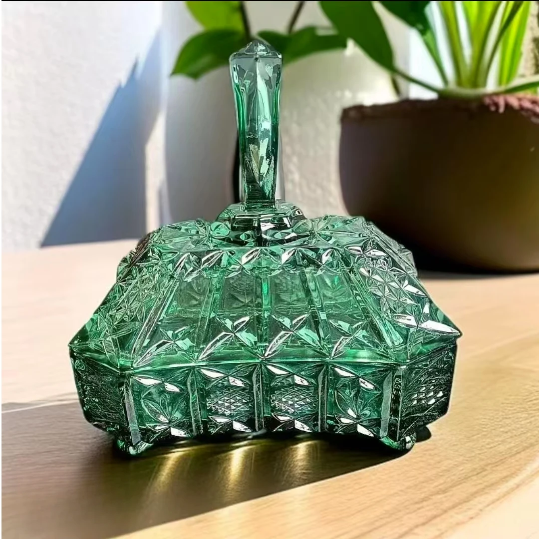 高档客厅绿色收纳摆件储物装饰糖果罐