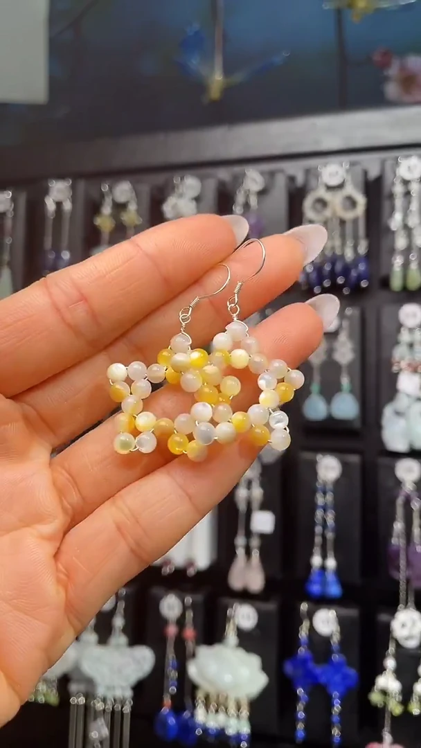 银S925镶嵌耳饰紫晶给***子 给你一下子