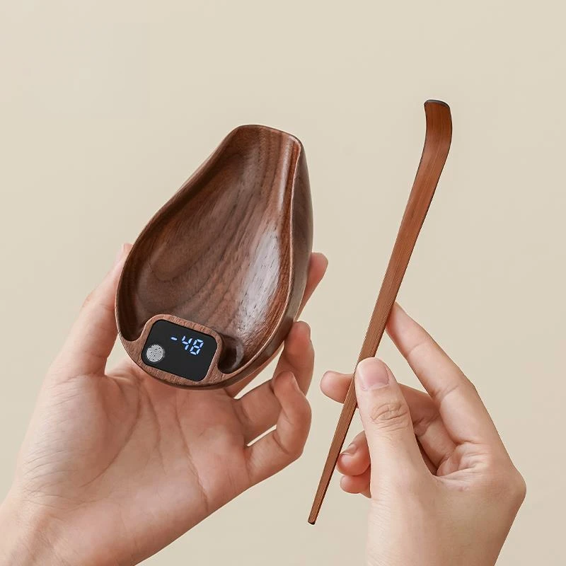 实木小型电子茶则智能茶称电子量电子秤普洱茶称茶道配件小克称