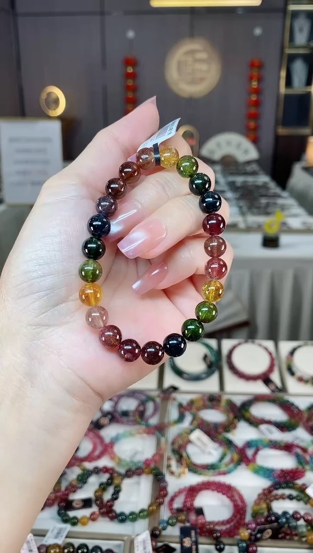 未镶嵌老矿碧玺单圈手串8mm+碧玺hon多样性发货一条