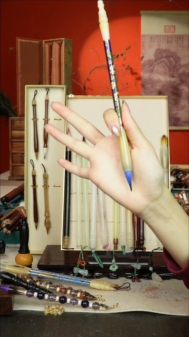 142号闪孤品高货毛笔链接 清水试笔 蘸墨不退