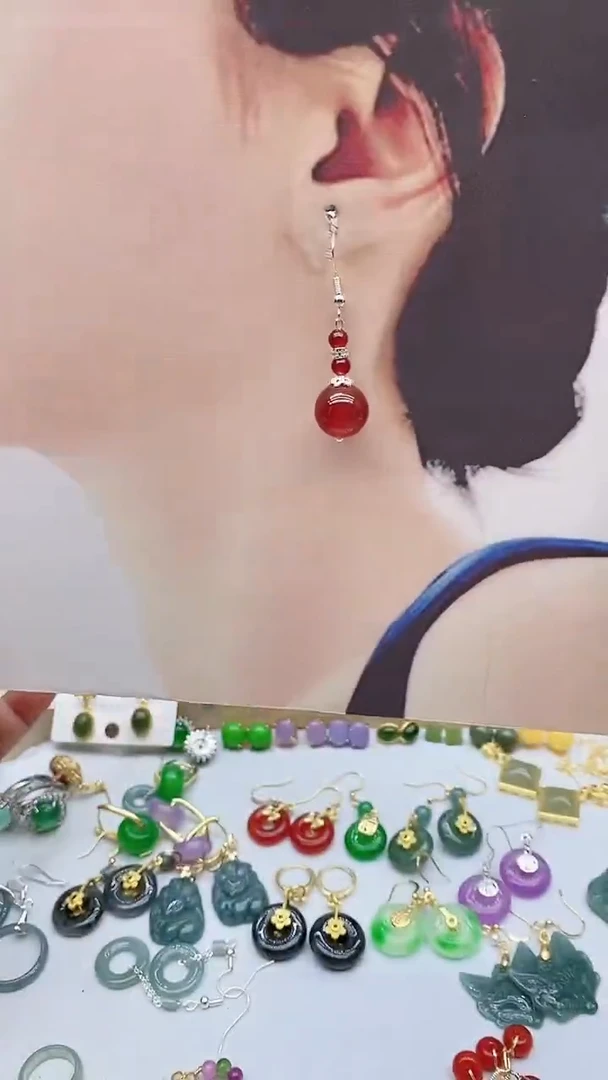 未镶嵌南红玛瑙耳饰623