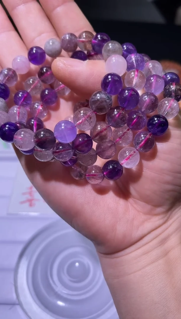 未镶嵌手链水晶J007-9mm超七单圈-多样性发其一