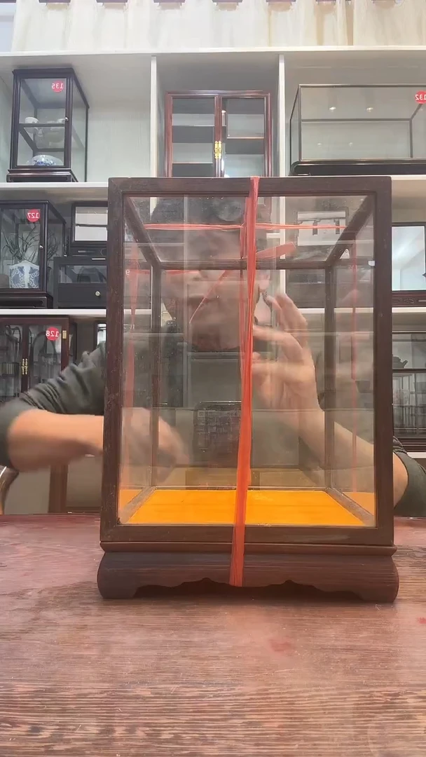 红酸枝木类孤品玻璃罩474