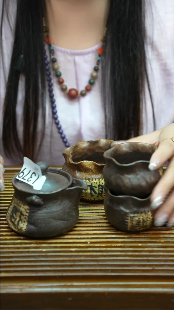 万古烧粗陶手工茶具