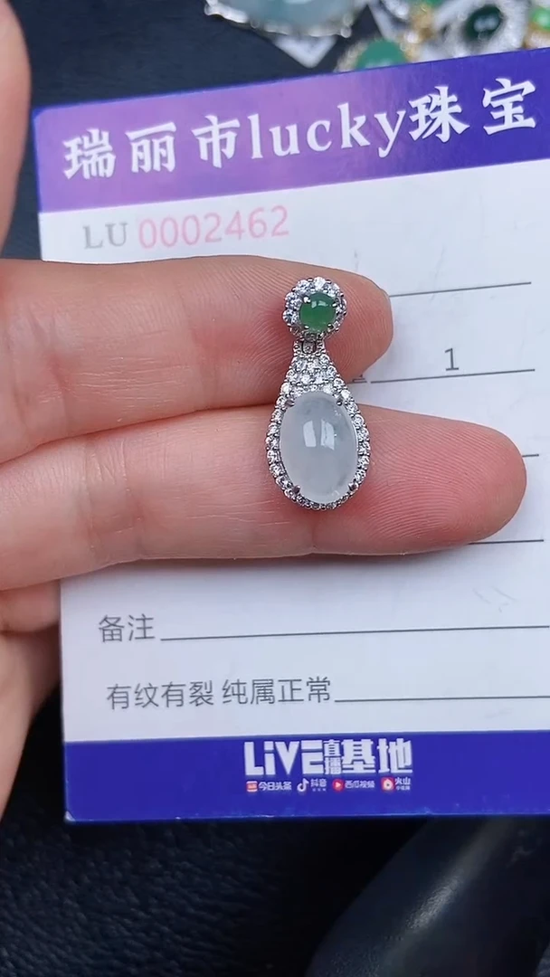 颈饰银S925镶嵌翡翠2462