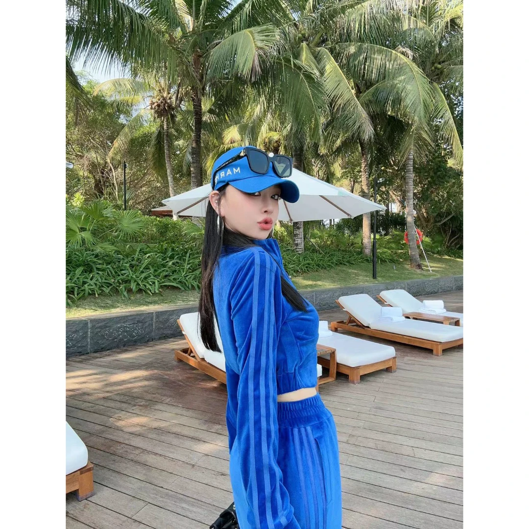 lele 早秋新品 休闲时尚短外套+舒适显瘦长裤套装 QD048TZ