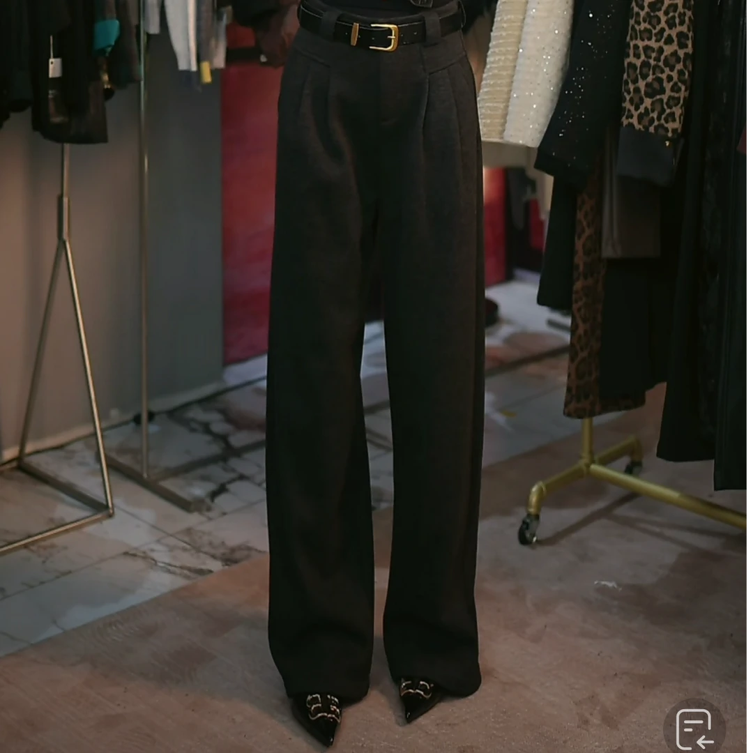 【MINERFUSHI】休闲风秋冬保暖休闲裤百搭修身秋冬黑色长裤8316