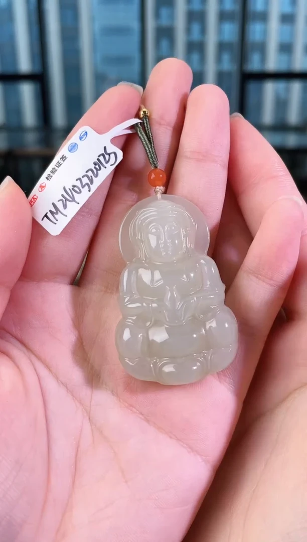 和田玉未镶嵌颈饰观音 cp