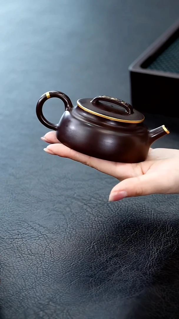 茶壶紫砂6宜兴紫砂壶描金惊喜
