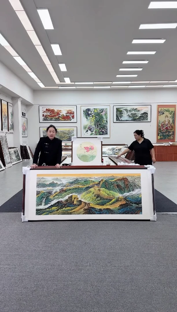 国画手绘  219*88   万里长城