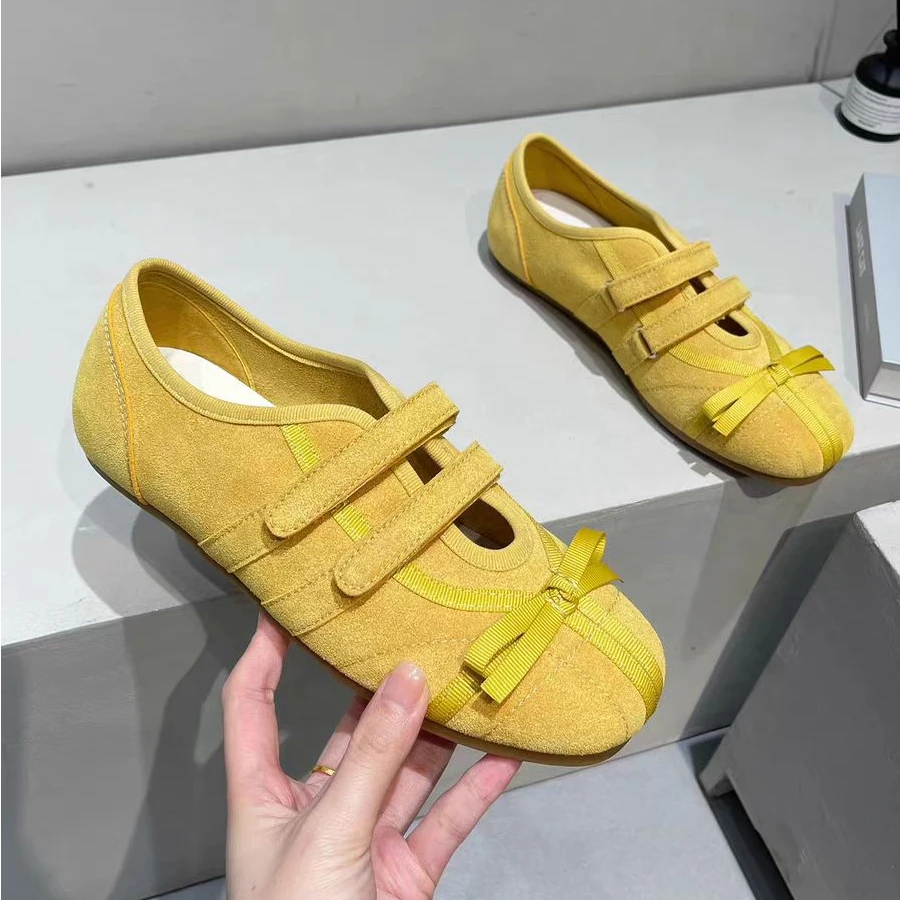 蝴蝶结平底德训鞋女2025夏新款多巴胺洋气小众设计感阿甘潮鞋